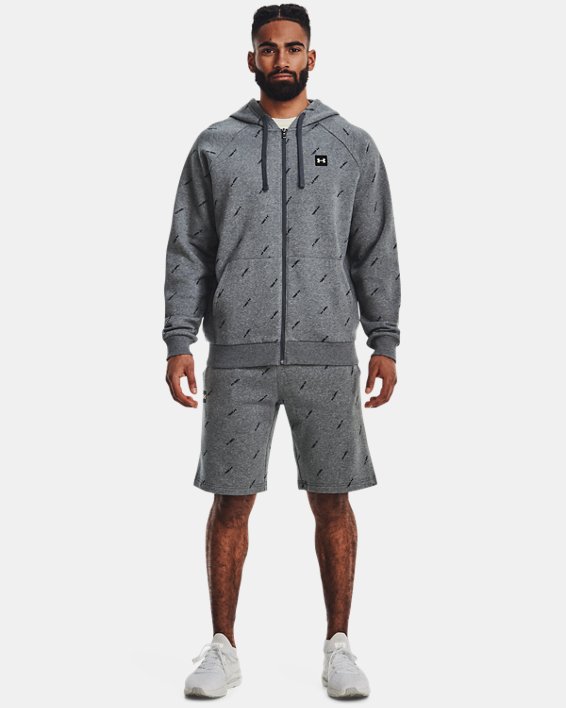 Men's UA Rival Fleece Full-Zip, Gray, pdpMainDesktop image number 2
